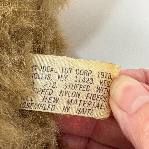 VTG 1978 Ideal Toy Corp Original Teddy Bear Brown Plush 16” Stuffed Animal - Picture 3 of 5